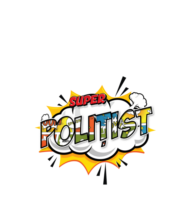 Super Polițist model alb pe tricou