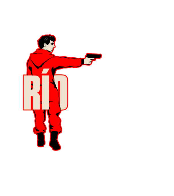 rio la casa de papel model negru pe tricou
