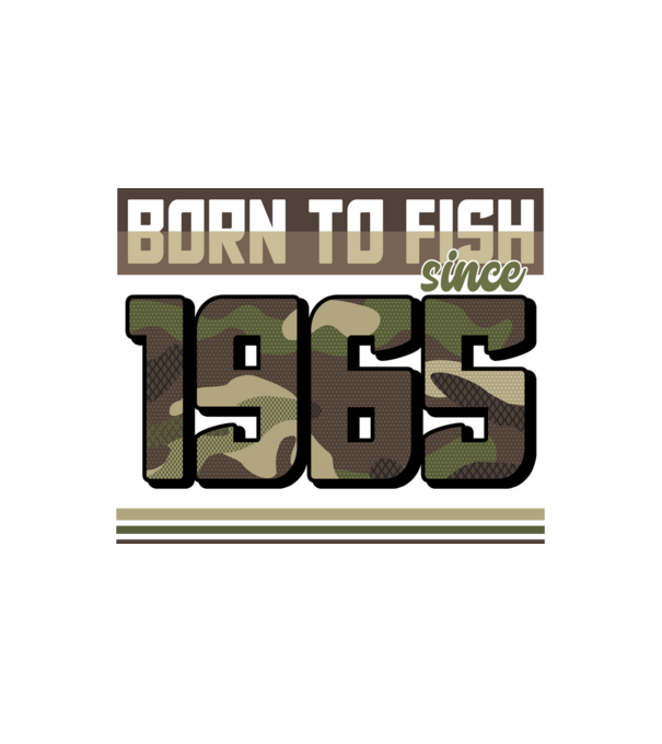 Born to fish since 1965 model alb pe tricou