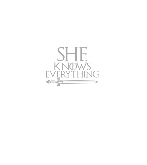 Cuplu She knows everything model negru pe tricou