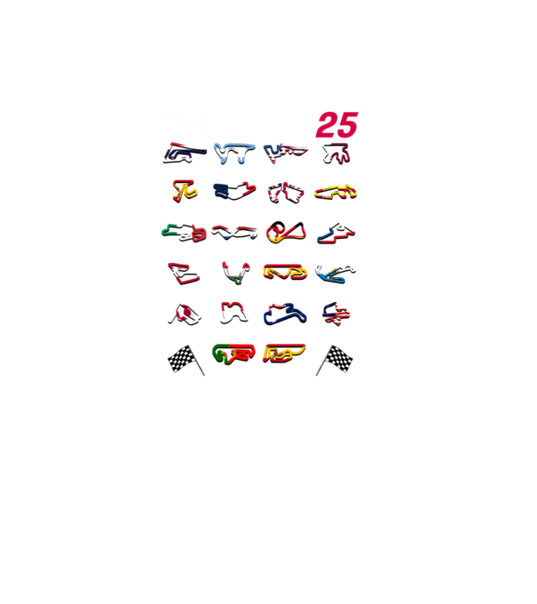 MOTOGP 25 CALENDAR Negru model negru pe tricou