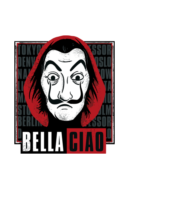 bella ciao dali model negru pe tricou