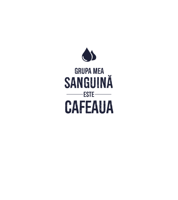 Grupa mea sanguină este cafeaua model albastru deschis pe tricou