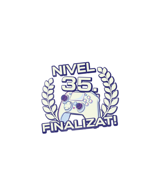 Nivel 35 finalizat! model negru pe tricou