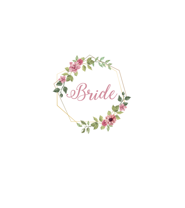 BRIDE pink floral model alb pe tricou