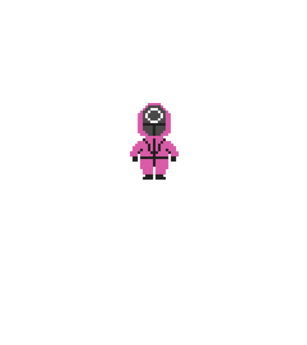 squid game pixel model negru pe tricou