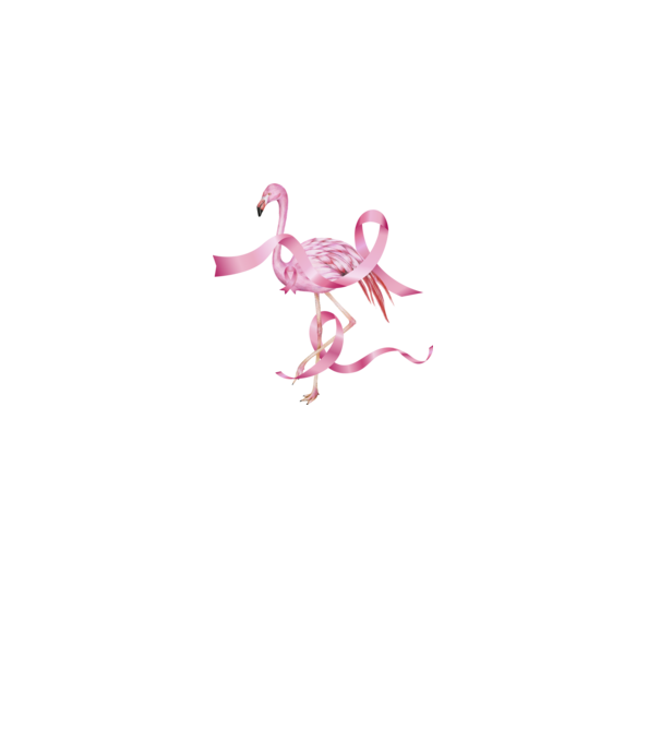 Împotriva Cancerului de sân flamingo model negru pe tricou