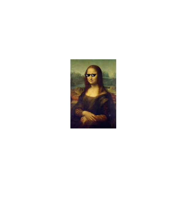 Mona Lisa Deal with it model negru pe tricou