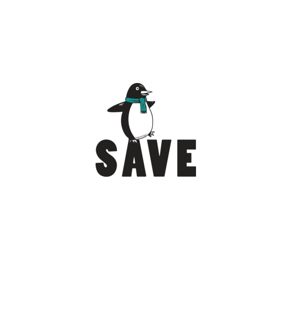 Save penguin model alb pe tricou