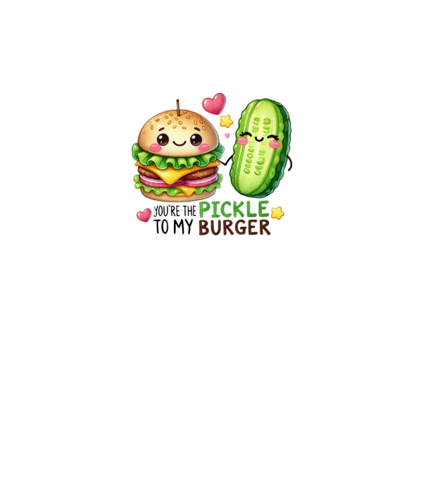 Pickle to my Burger model alb pe tricou