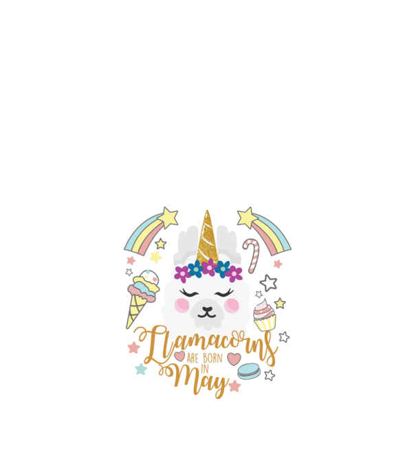 Llamacorns are born in May model alb pe tricou