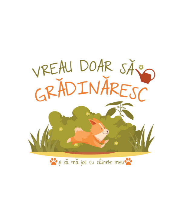 vreau doar să grădinăresc model alb pe tricou