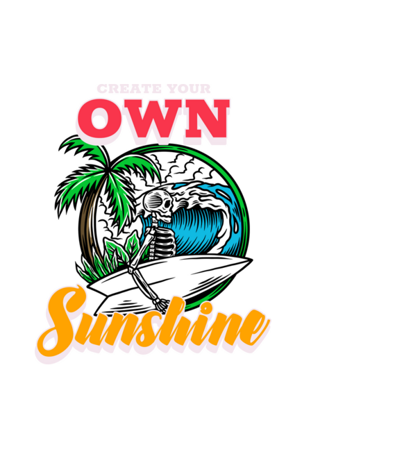Create your own sunshine surfer skeleton model negru pe tricou