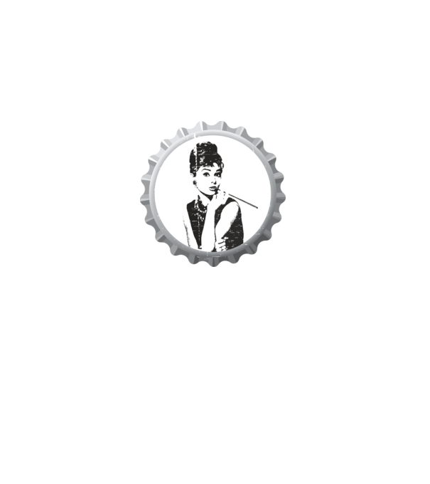 Audrey model alb pe tricou