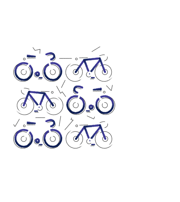Bikes model alb pe tricou