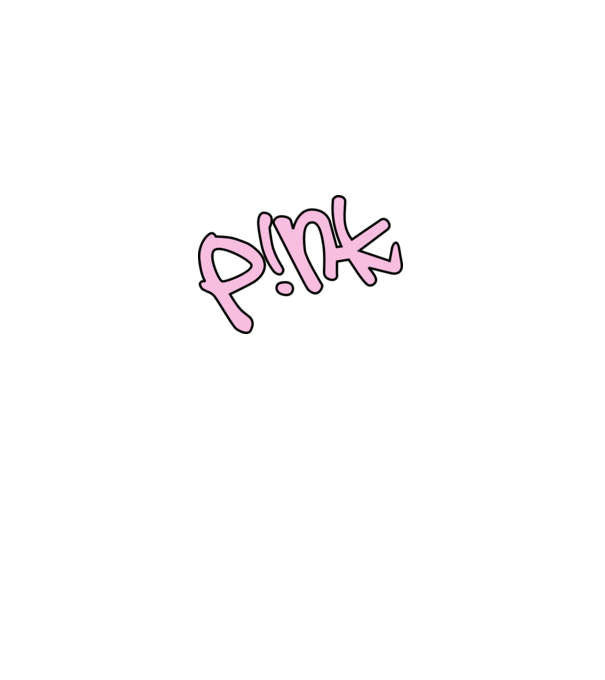 PINK model alb pe tricou