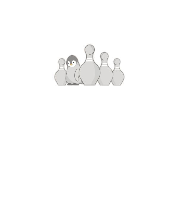 Bowling pinguin model alb pe tricou