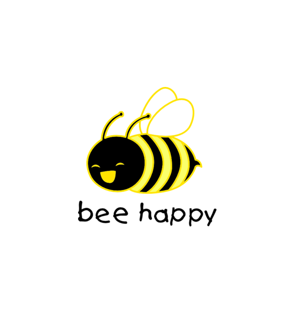bee happy model gri pe tricou