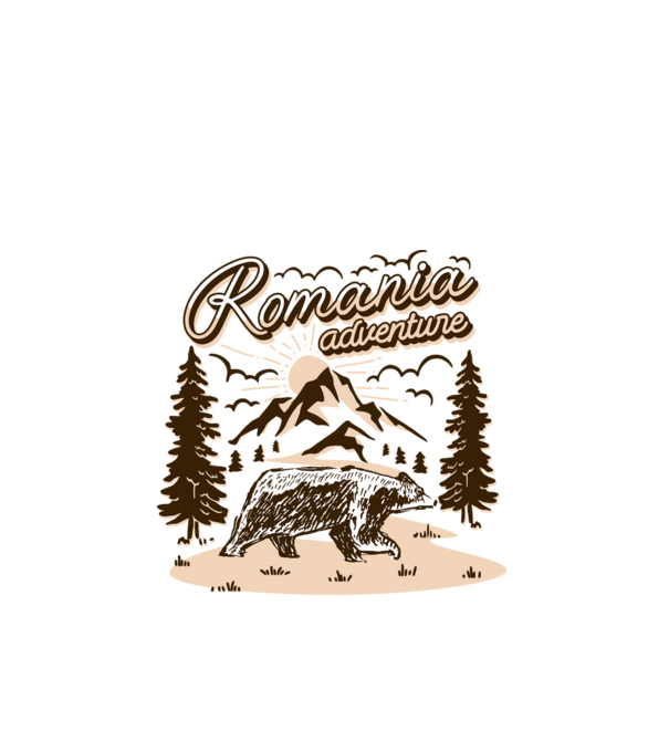 Romania bear adventure model gri pe tricou