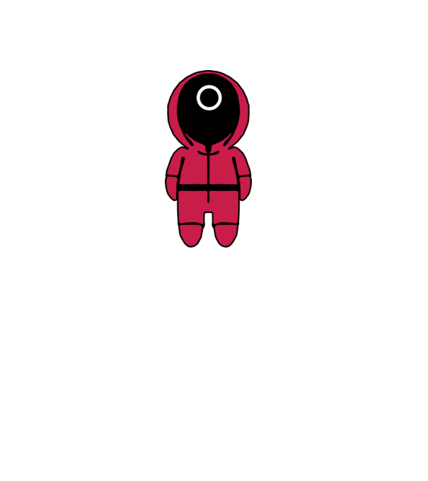 squid game figure model negru pe tricou