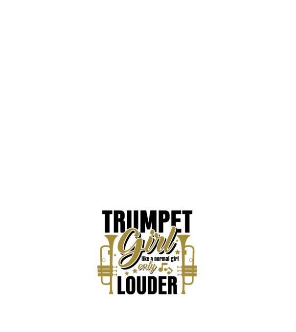 Trumpet girl model negru pe tricou