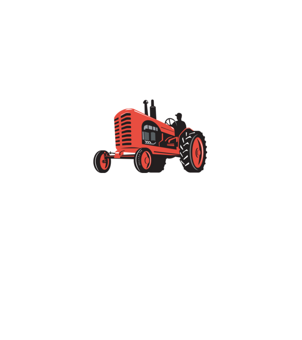 TRACTOR model alb pe tricou