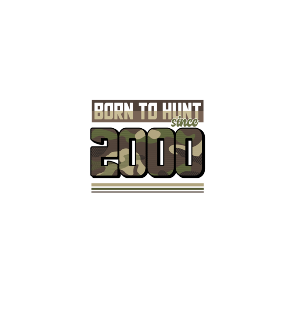 Born to hunt since 2000 model negru pe tricou