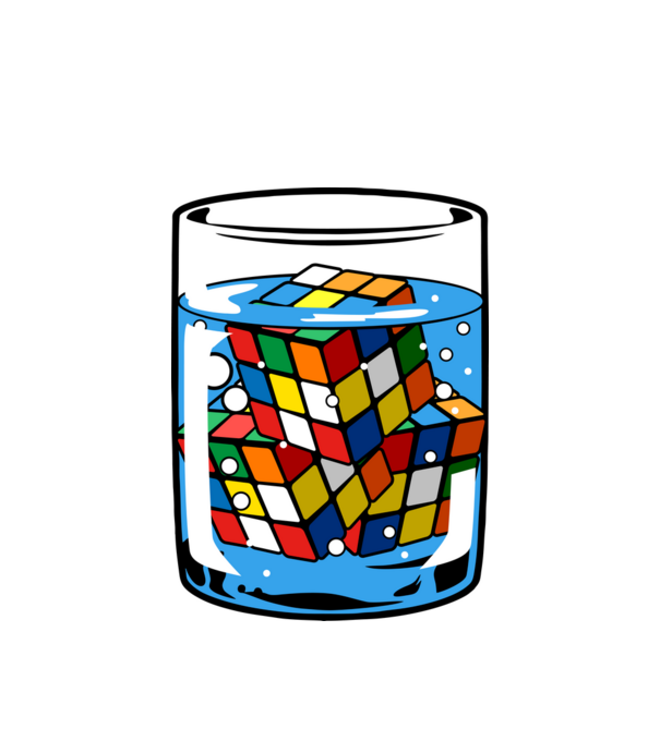 Rubik Ice model alb pe tricou