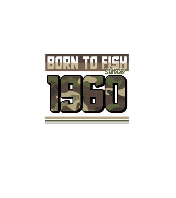 Born to fish since 1960 model negru pe tricou