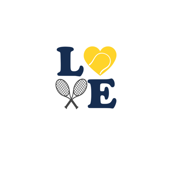 LOVE Tennis model alb pe tricou
