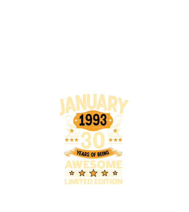 January 1993 30 years of being limited edition model negru pe tricou