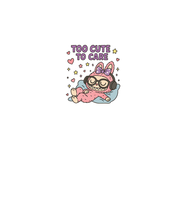 Too cute to care model gri pe tricou