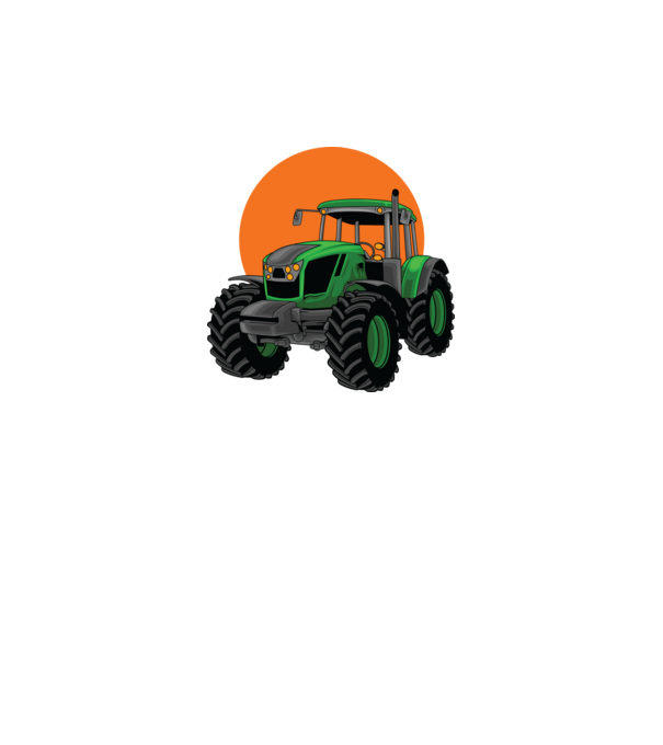 TRACTOR model alb pe tricou