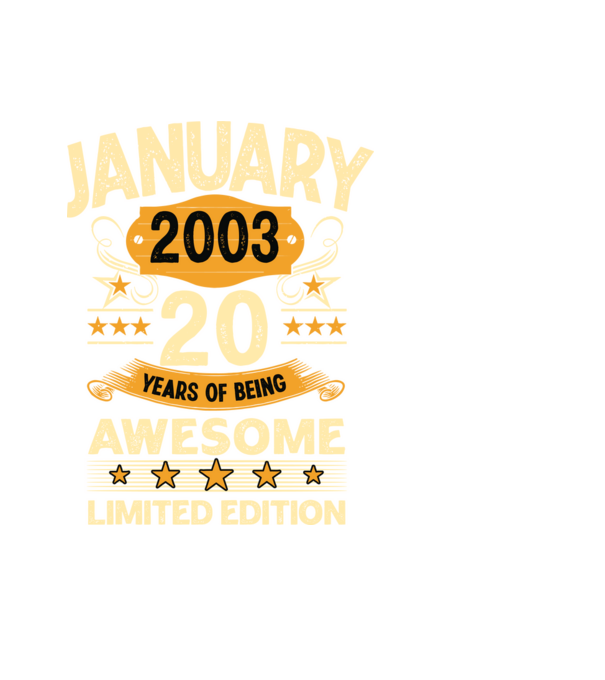 January 2003 20 years of being limited edition model negru pe tricou