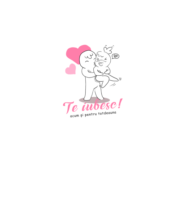 te iubesc model alb pe tricou