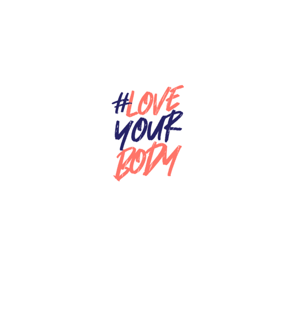 #loveyourbody model alb pe tricou