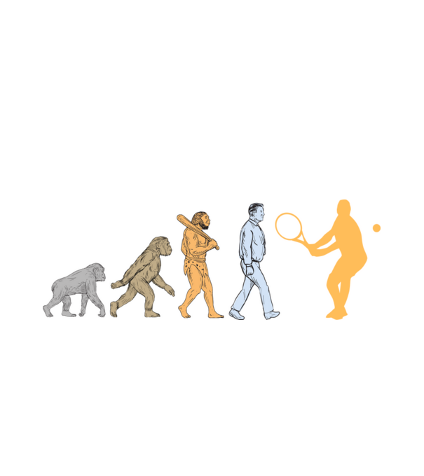 Tennis evolution model alb pe tricou