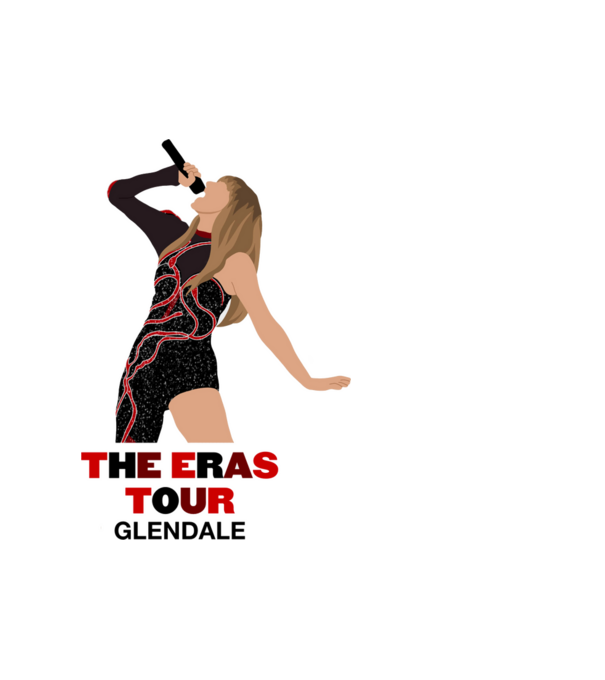 Taylor Swift The Eras Tour Glendale model alb pe tricou