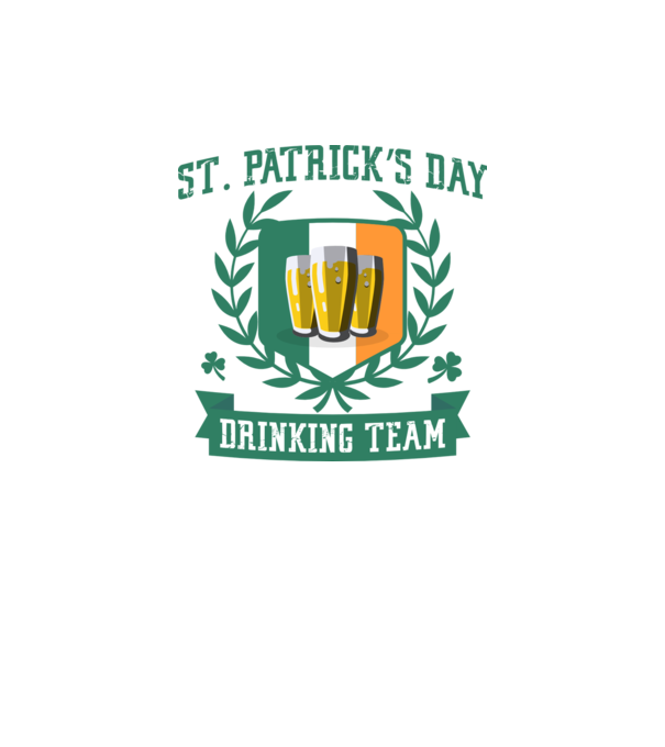 St Patrick Drinking team model galben neon pe tricou