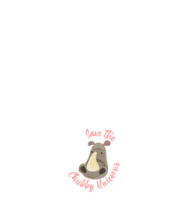 Save the chubby unicorns model negru pe tricou