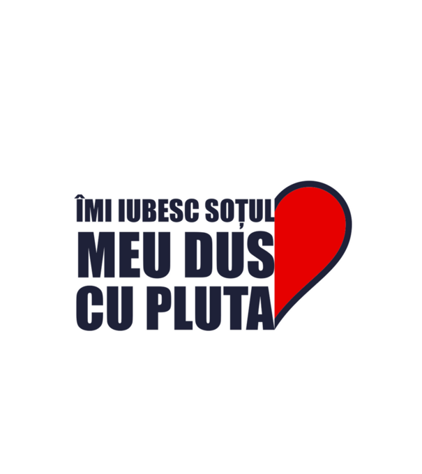 Îmi iubesc soțul meu dus cu pluta model alb pe tricou