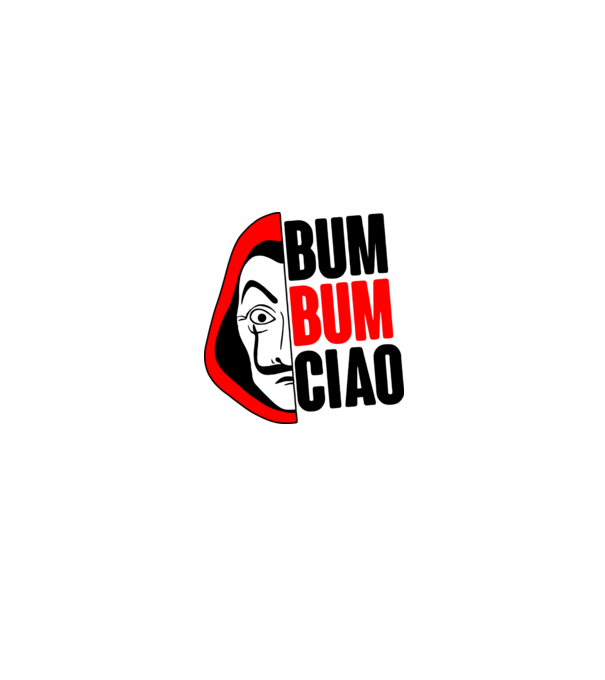 bumbum ciao money heist model alb/roșu pe tricou