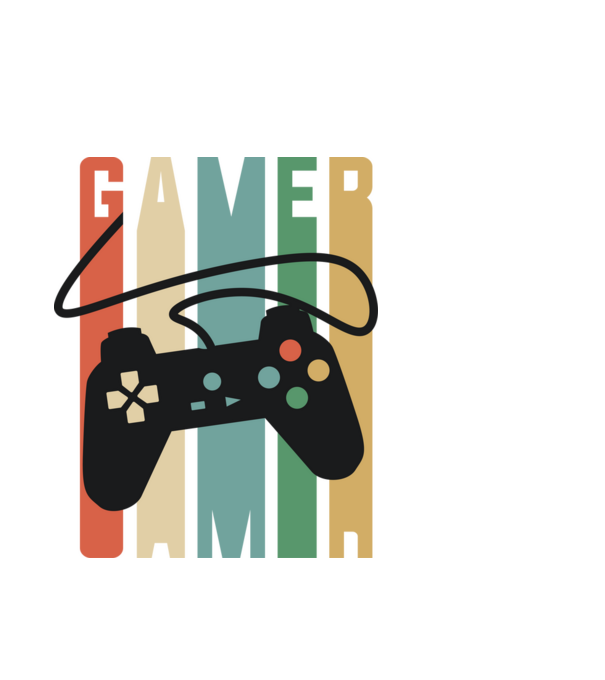 Gamer Controller model alb pe tricou
