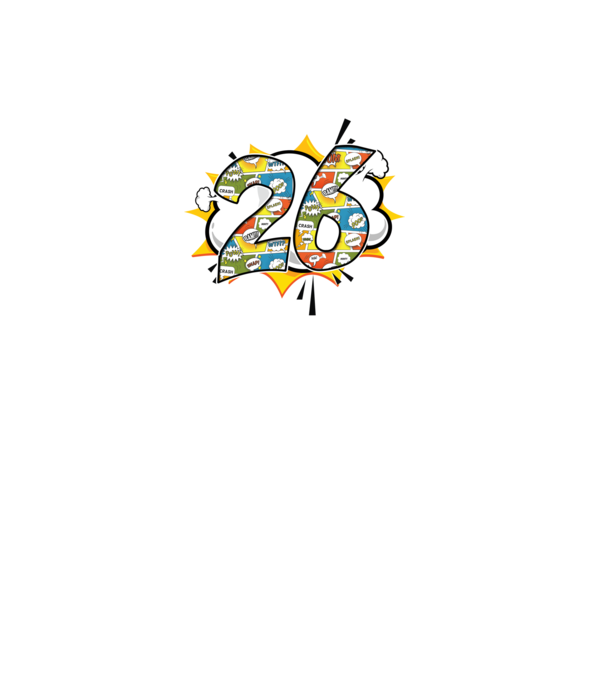 Birthday Comic Number 26 model verde pe tricou