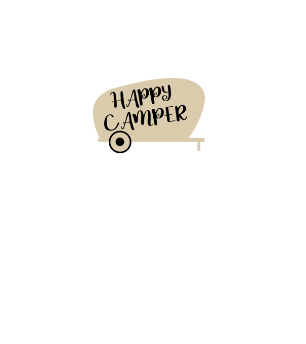 Happy camper text model negru pe tricou