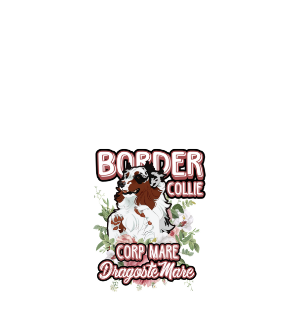 border collie - multă blană multă dragoste model alb pe tricou