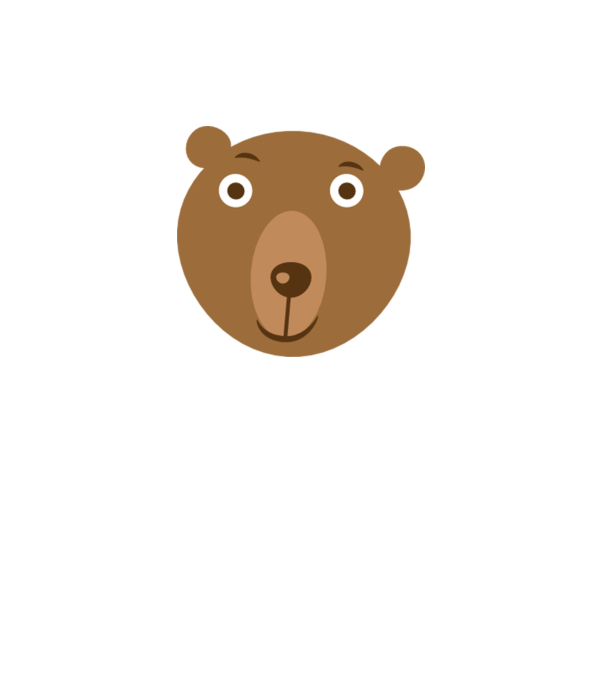Bear Face model alb pe tricou