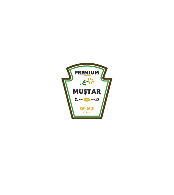 muștar premium - calitate model gri pe tricou