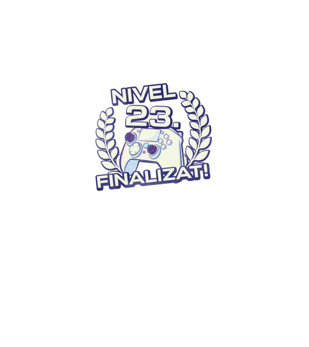 Nivel 23 finalizat! model negru pe tricou