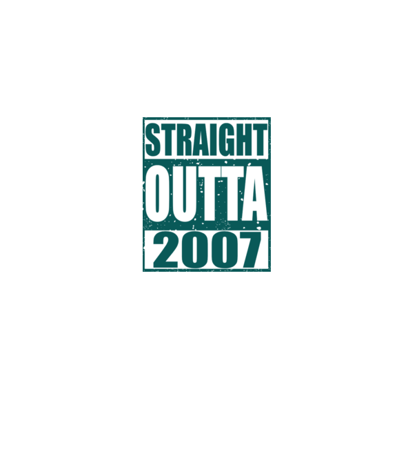 Straight Outta - 2007 model alb pe tricou